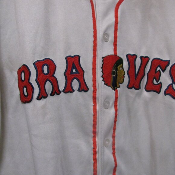 VTG MITCHELL & NESS  BABE RUTH # 3 BOSTON BRAVES RETRO THROWBACK JERSEY SIZE 54 - Picture 2 of 9